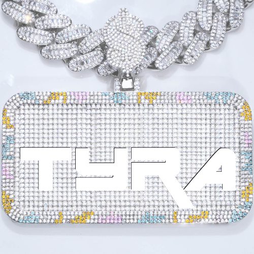 CUSTOM LETTER NECKLACE 3D COLORFUL SQUARE