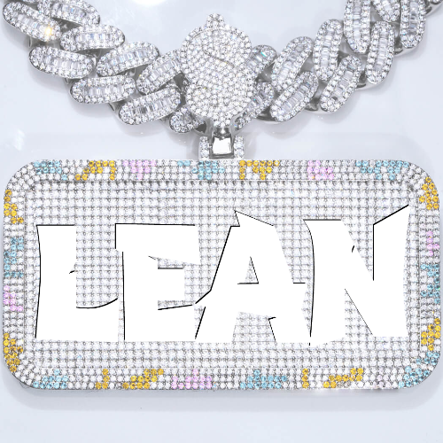 CUSTOM LETTER NECKLACE 3D COLORFUL SQUARE