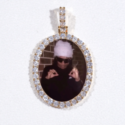 3D Oval Custom Picture Pendant