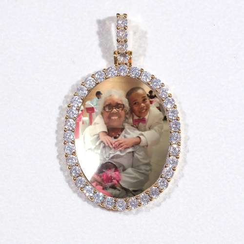 3D Oval Custom Picture Pendant