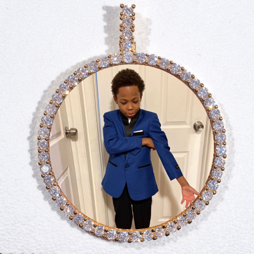 LARGE 3D CIRCLE CUSTOM PICTURE PENDANT