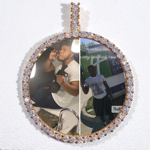 LARGE 3D CIRCLE CUSTOM PICTURE PENDANT