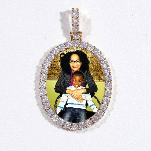 3D Oval Custom Picture Pendant