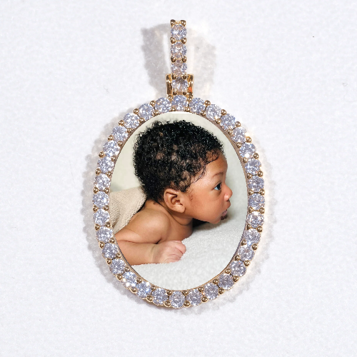 3D Oval Custom Picture Pendant
