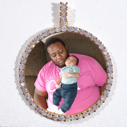 LARGE 3D CIRCLE CUSTOM PICTURE PENDANT
