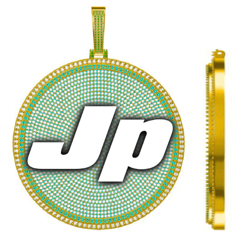 CUSTOM LETTER NECKLACE 3D BIG DISC