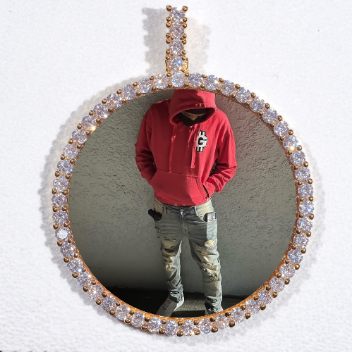 LARGE 3D CIRCLE CUSTOM PICTURE PENDANT