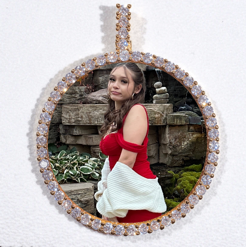 LARGE 3D CIRCLE CUSTOM PICTURE PENDANT