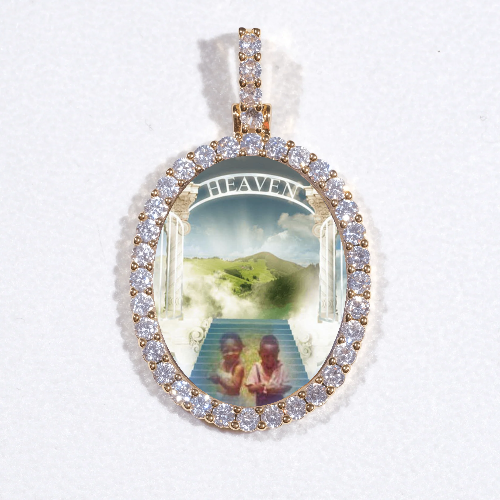 3D Oval Custom Picture Pendant