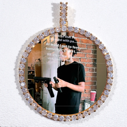 LARGE 3D CIRCLE CUSTOM PICTURE PENDANT
