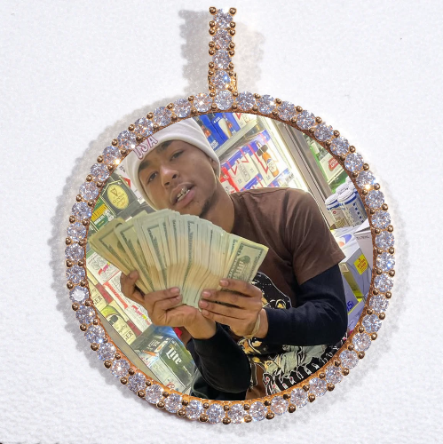 LARGE 3D CIRCLE CUSTOM PICTURE PENDANT