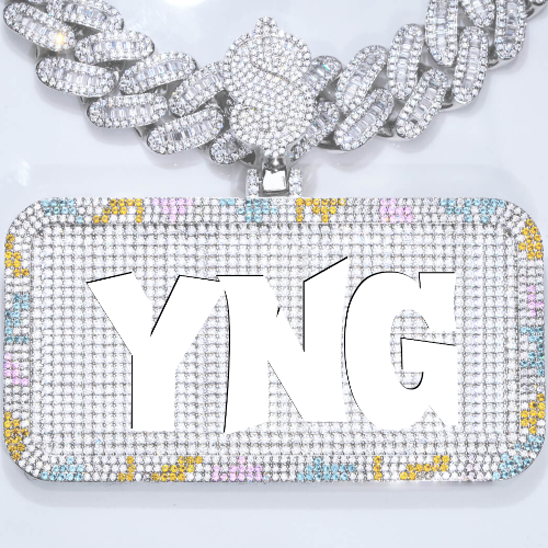 CUSTOM LETTER NECKLACE 3D COLORFUL SQUARE