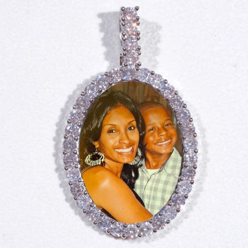 Large 3D Oval Custom Picture Pendant