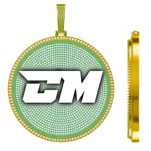 CUSTOM LETTER NECKLACE 3D BIG DISC