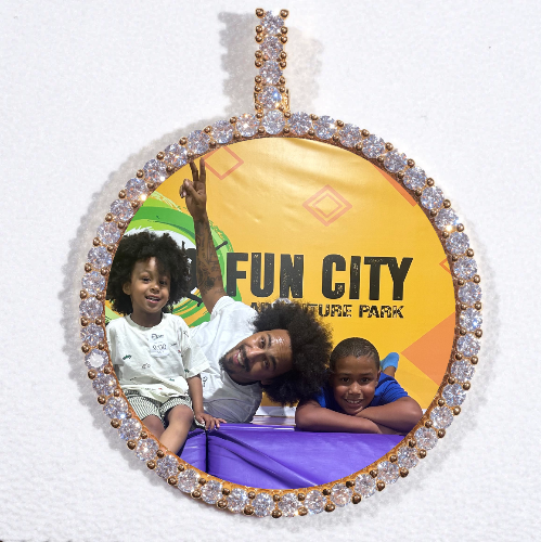LARGE 3D CIRCLE CUSTOM PICTURE PENDANT