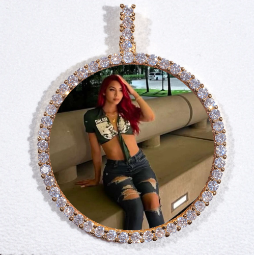 LARGE 3D CIRCLE CUSTOM PICTURE PENDANT