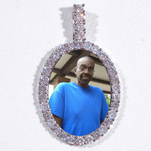 Large 3D Oval Custom Picture Pendant