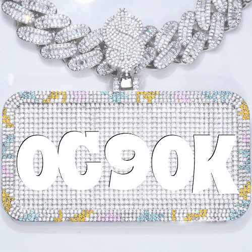 CUSTOM LETTER NECKLACE 3D COLORFUL SQUARE