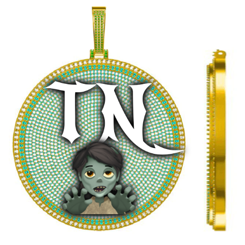 CUSTOM LETTER NECKLACE 3D BIG DISC