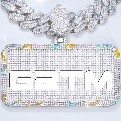 CUSTOM LETTER NECKLACE 3D COLORFUL SQUARE