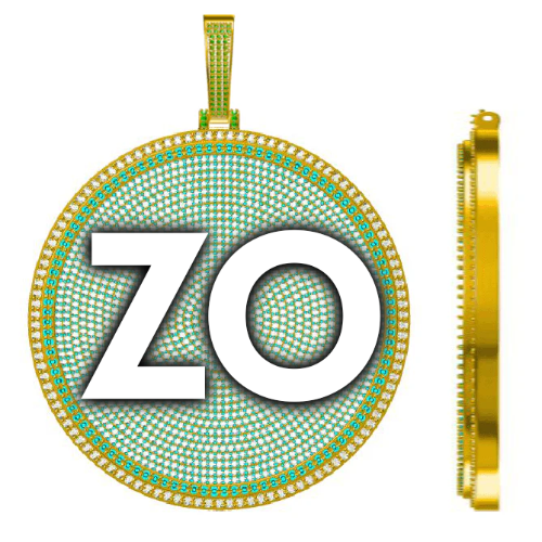 CUSTOM LETTER NECKLACE 3D BIG DISC