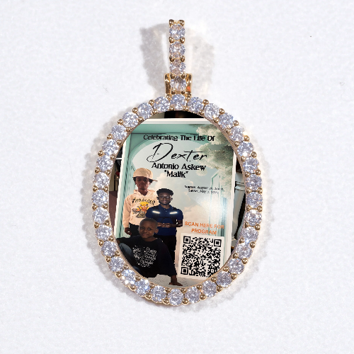 3D Oval Custom Picture Pendant