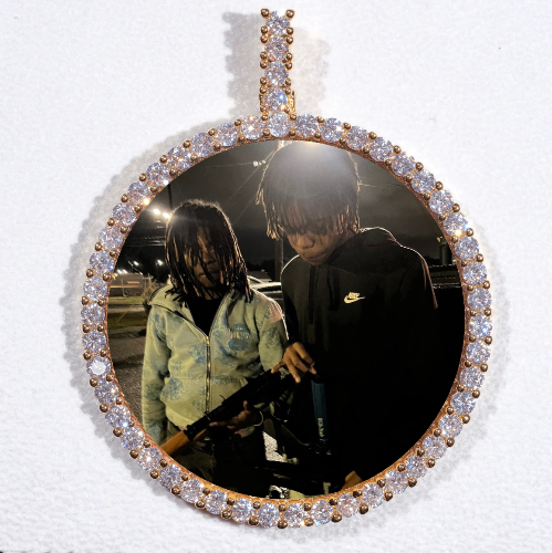 LARGE 3D CIRCLE CUSTOM PICTURE PENDANT