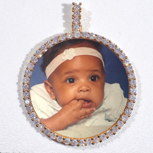 LARGE 3D CIRCLE CUSTOM PICTURE PENDANT