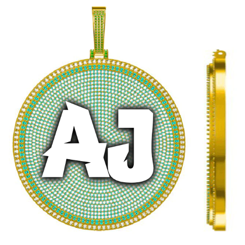 CUSTOM LETTER NECKLACE 3D BIG DISC