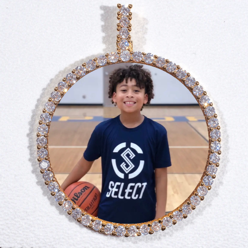 LARGE 3D CIRCLE CUSTOM PICTURE PENDANT