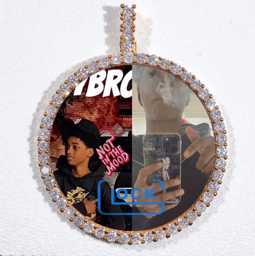 LARGE 3D CIRCLE CUSTOM PICTURE PENDANT