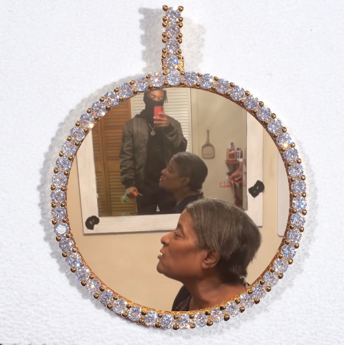 LARGE 3D CIRCLE CUSTOM PICTURE PENDANT