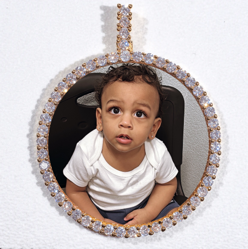 LARGE 3D CIRCLE CUSTOM PICTURE PENDANT