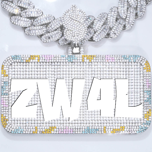 CUSTOM LETTER NECKLACE 3D COLORFUL SQUARE