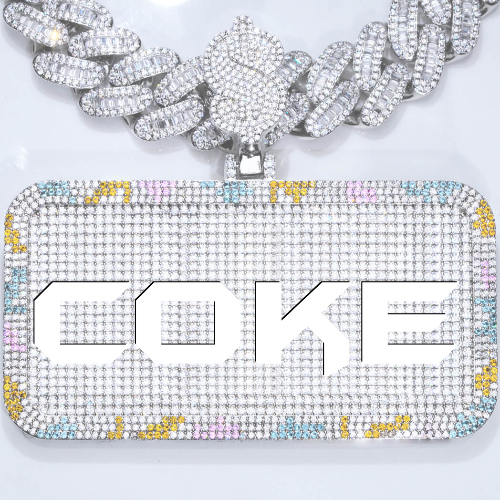 CUSTOM LETTER NECKLACE 3D COLORFUL SQUARE