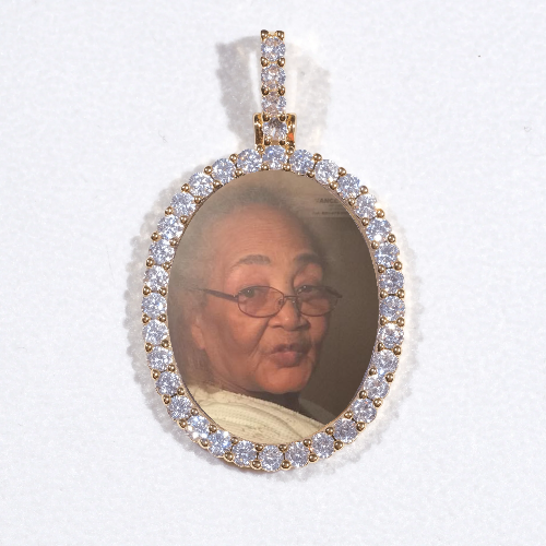 3D Oval Custom Picture Pendant