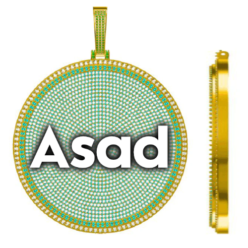 CUSTOM LETTER NECKLACE 3D BIG DISC