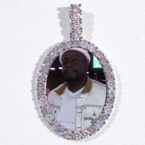 Large 3D Oval Custom Picture Pendant