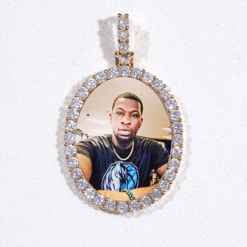 3D Oval Custom Picture Pendant