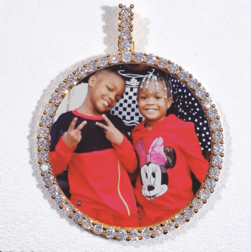 LARGE 3D CIRCLE CUSTOM PICTURE PENDANT
