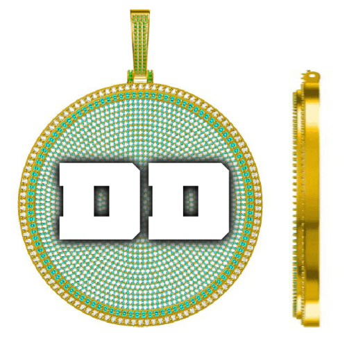 CUSTOM LETTER NECKLACE 3D BIG DISC
