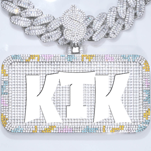 CUSTOM LETTER NECKLACE 3D COLORFUL SQUARE