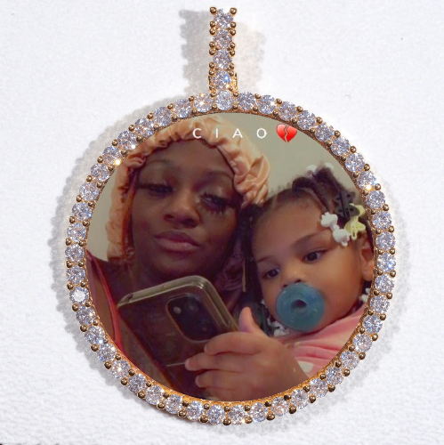 LARGE 3D CIRCLE CUSTOM PICTURE PENDANT
