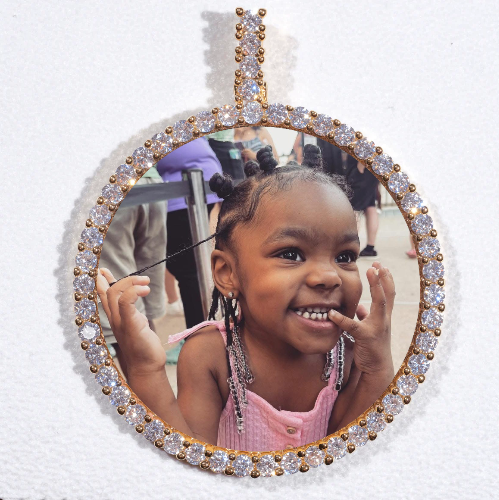 LARGE 3D CIRCLE CUSTOM PICTURE PENDANT