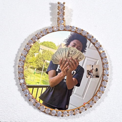 LARGE 3D CIRCLE CUSTOM PICTURE PENDANT