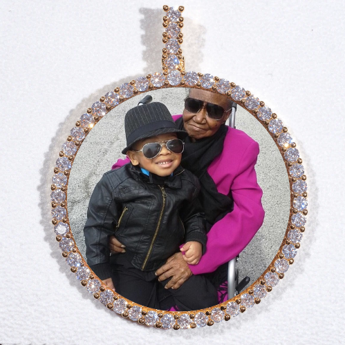 LARGE 3D CIRCLE CUSTOM PICTURE PENDANT