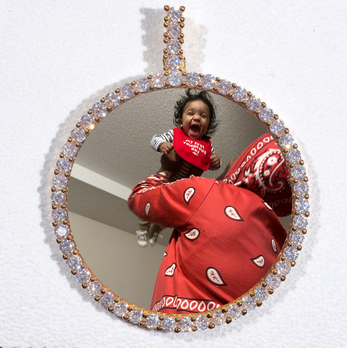 LARGE 3D CIRCLE CUSTOM PICTURE PENDANT
