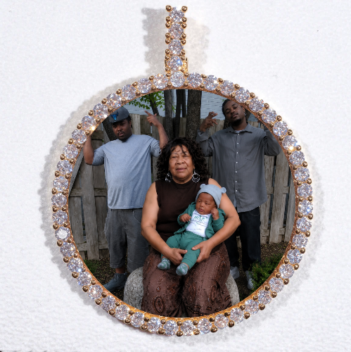 LARGE 3D CIRCLE CUSTOM PICTURE PENDANT