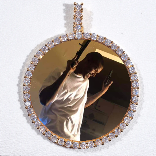 LARGE 3D CIRCLE CUSTOM PICTURE PENDANT