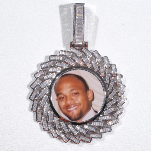 Large 3D Baguette Custom Picture Pendant